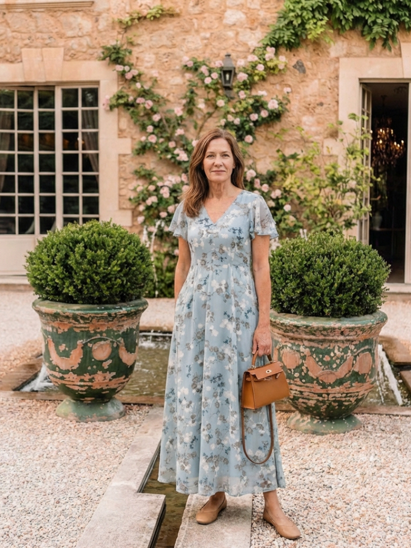 Ismeria | Robe Maxi Florale en Mousseline