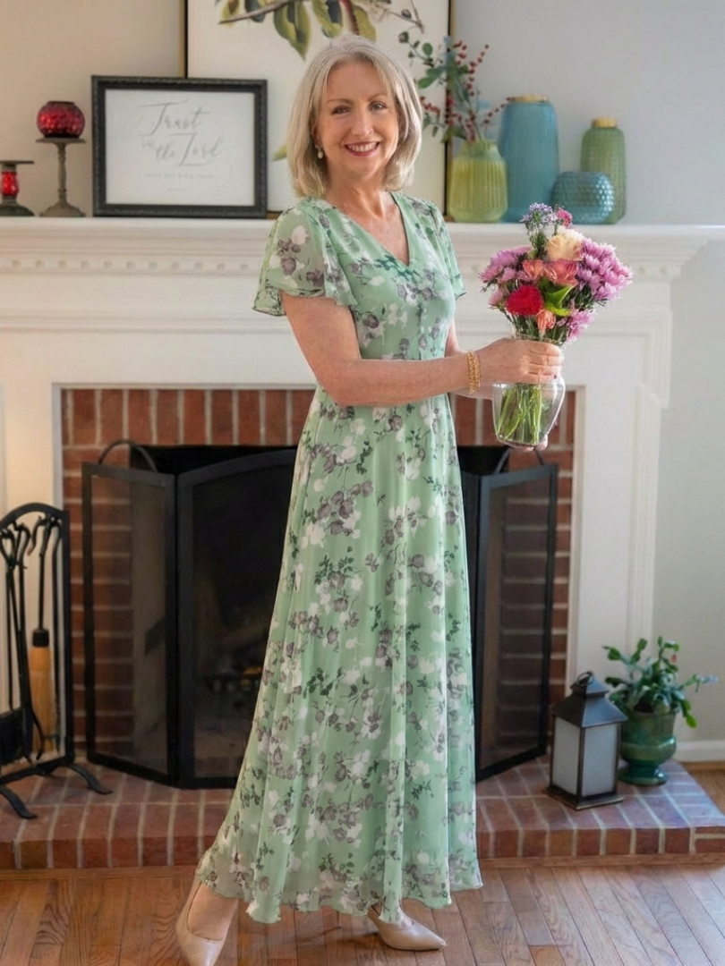 Ismeria | Robe Maxi Florale en Mousseline