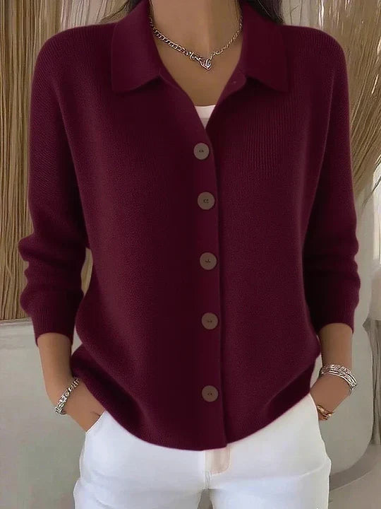 Josephine™ | bouton-Front Collared cardigan