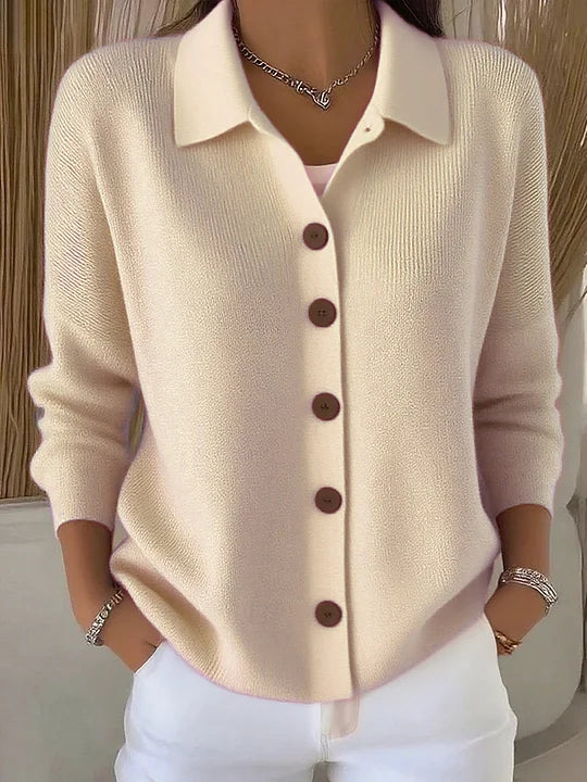 Josephine™ | bouton-Front Collared cardigan