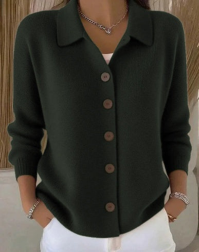 Josephine™ | bouton-Front Collared cardigan