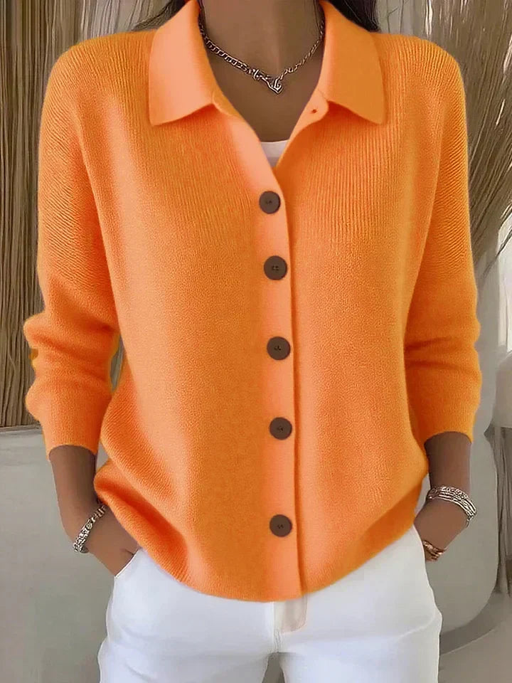 Josephine™ | bouton-Front Collared cardigan