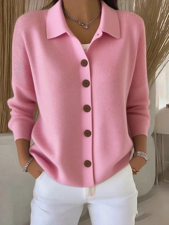 Josephine™ | bouton-Front Collared cardigan