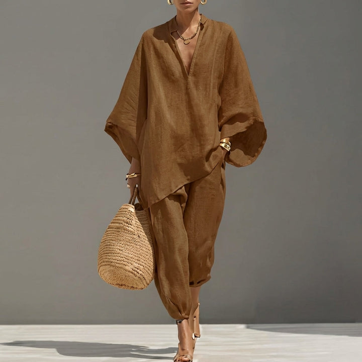 Marina | Ensemble casual deux pièces col V pour femme
