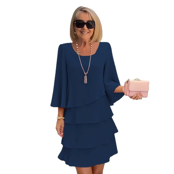 Maria – Robe midi élégante à volants