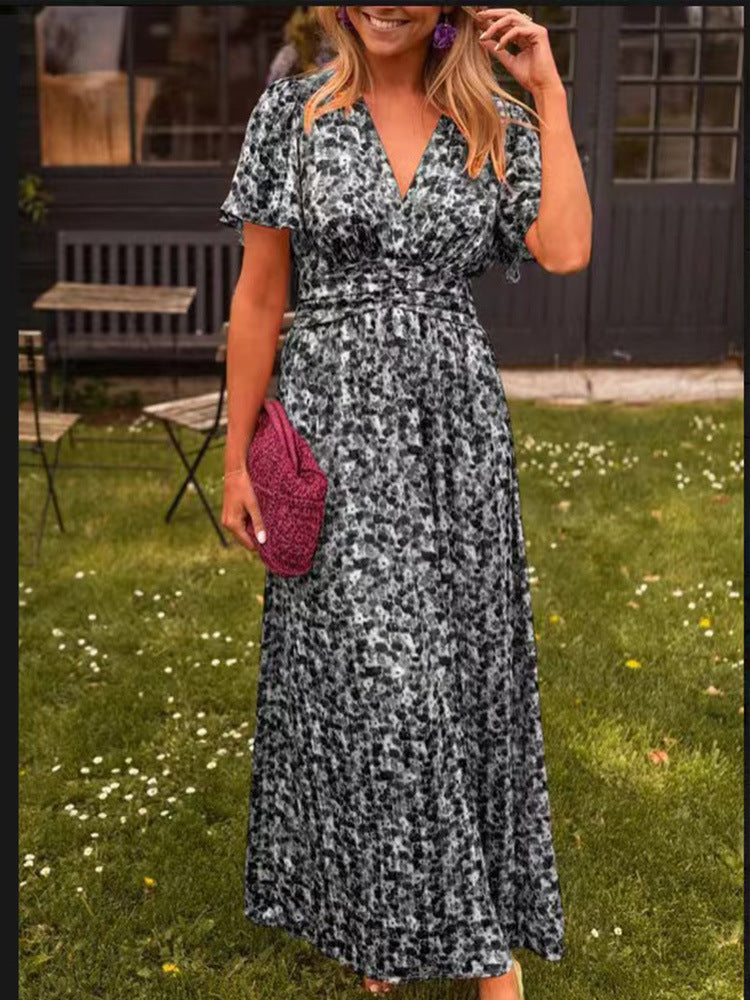 Elis – Robe longue vaporeuse à imprimé floral