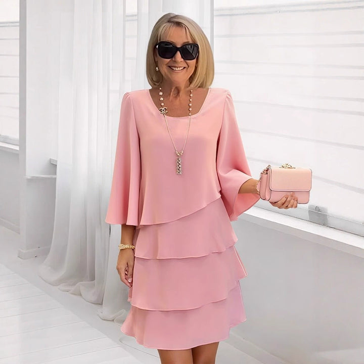 Maria – Robe midi élégante à volants