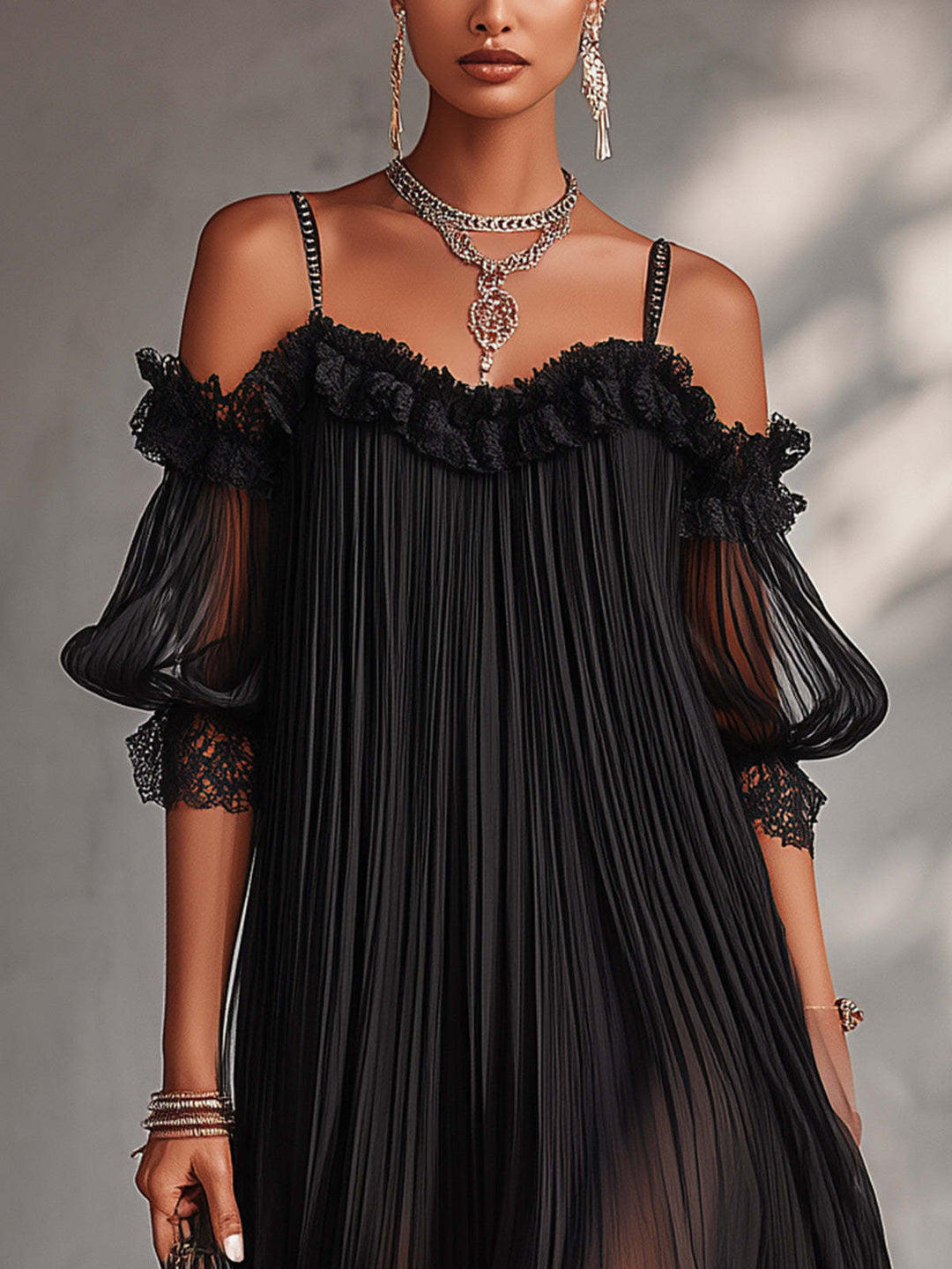 Aurora | Robe Longue en Mousseline Col V