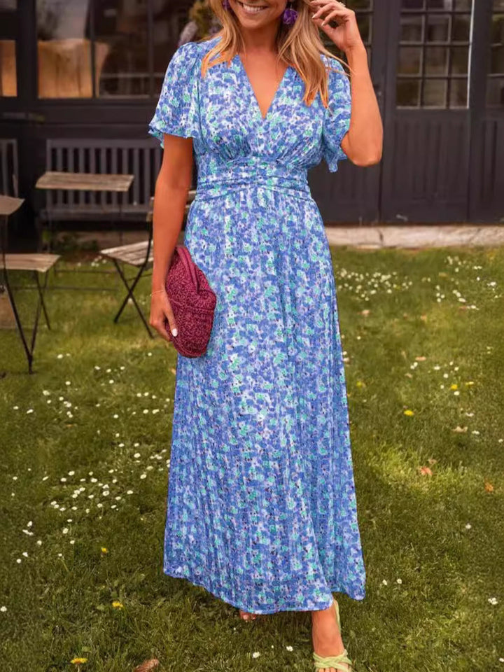 Elis – Robe longue vaporeuse à imprimé floral