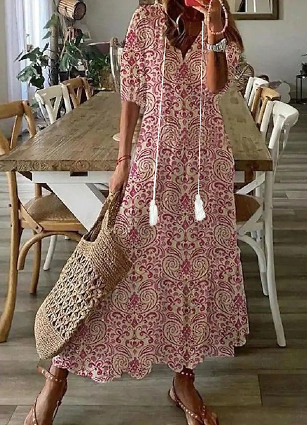Ramona | Robe Maxi Bohème Vintage d'Été
