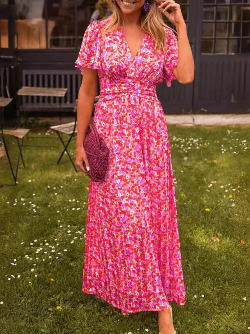 Elis – Robe longue vaporeuse à imprimé floral