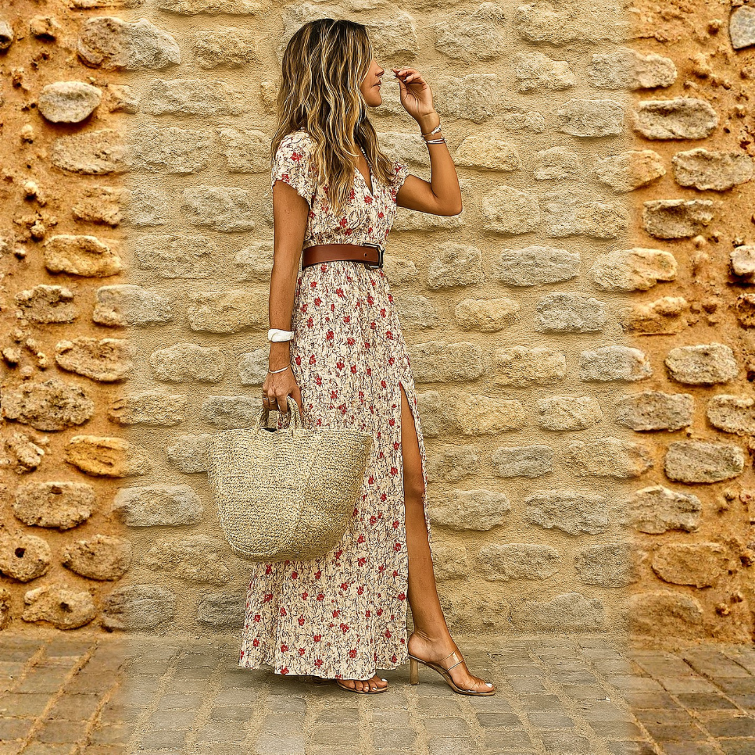 Joselin™ – Robe longue bohème et vaporeuse avec ceinture