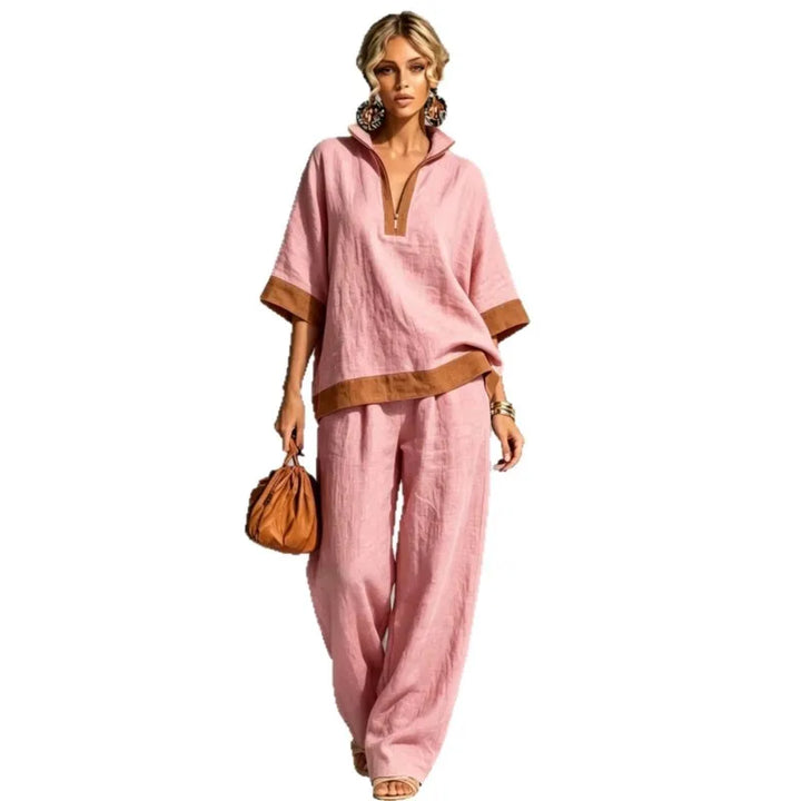 Ensemble Coordonné Femme Style Lin Vintage