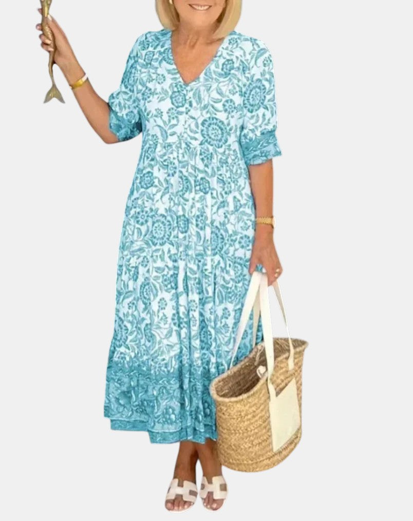 Aria™ | Robe Fleurie Élégante Col V