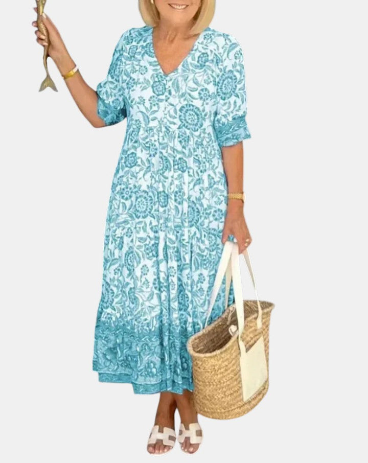 Aria™ | Robe Fleurie Élégante Col V