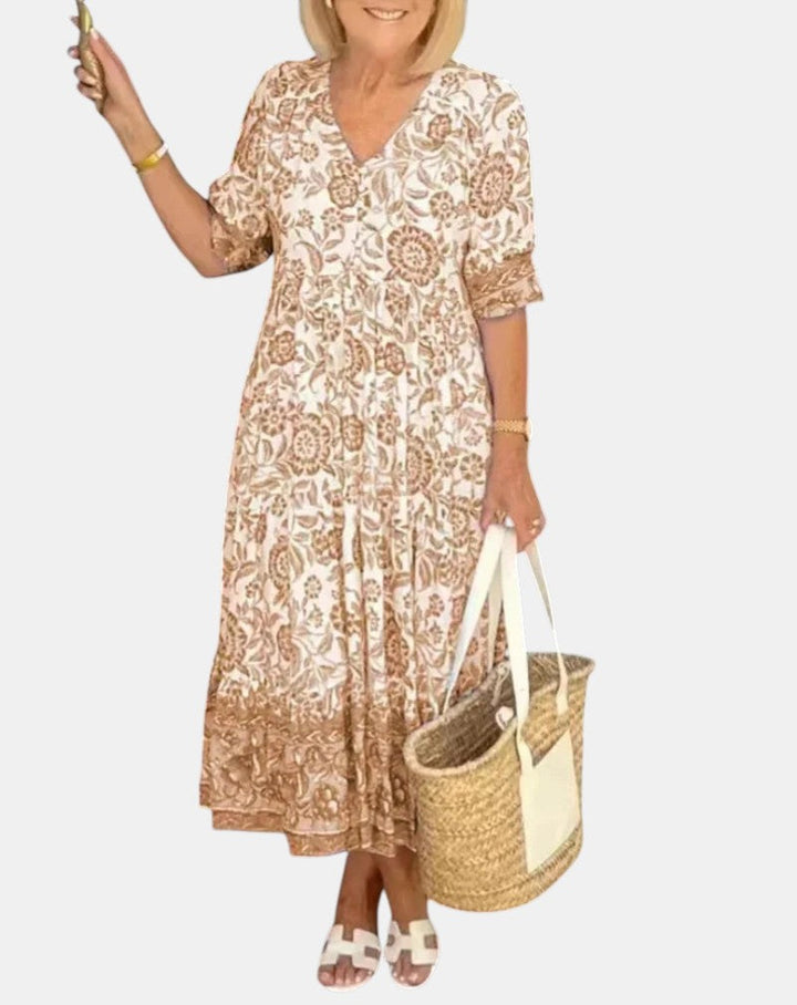 Aria™ | Robe Fleurie Élégante Col V