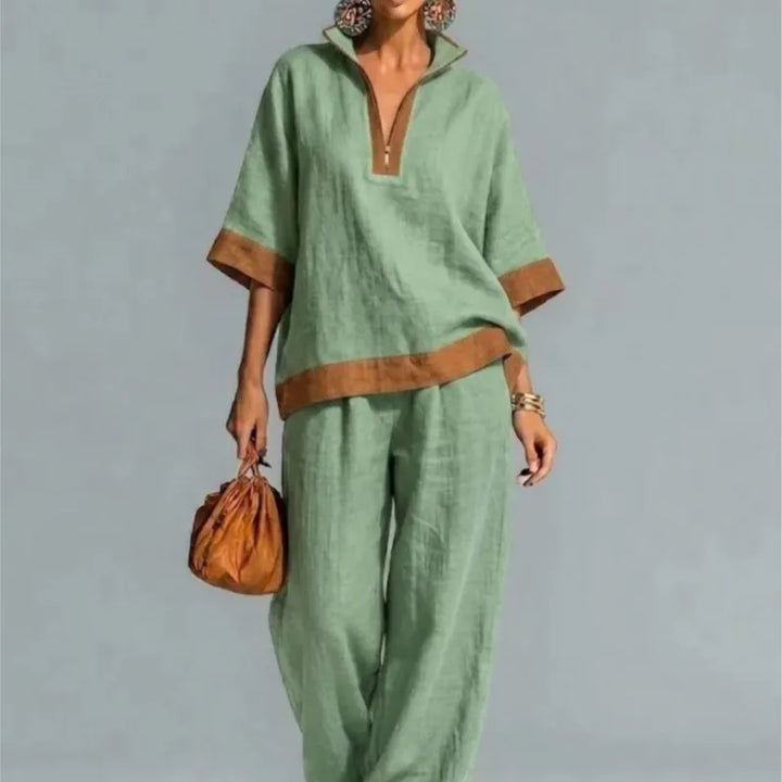 Ensemble Coordonné Femme Style Lin Vintage