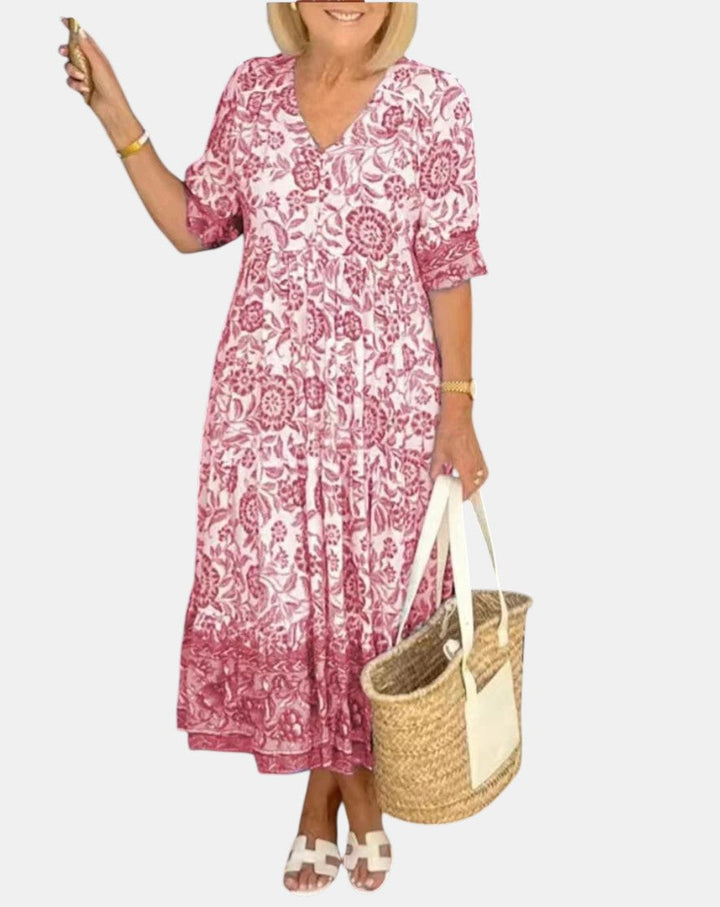 Aria™ | Robe Fleurie Élégante Col V