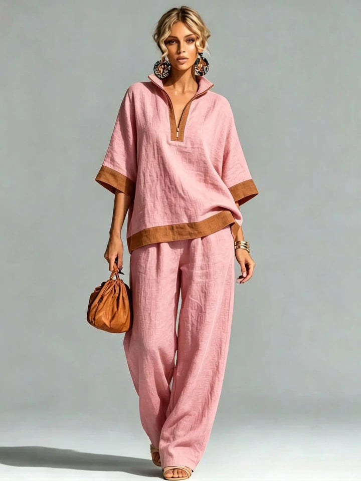 Ensemble Coordonné Femme Style Lin Vintage