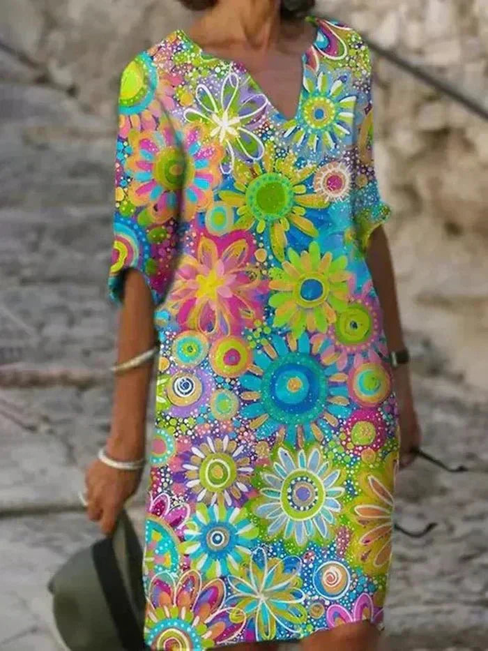Leila | Robe Midi Fleurie Éclatante