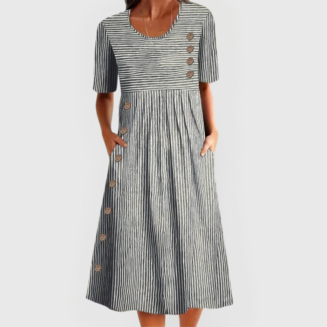 Wanda™ | Robe Midi Rayée
