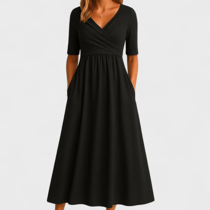 Eleanor | Robe Midi Élégante à Poches