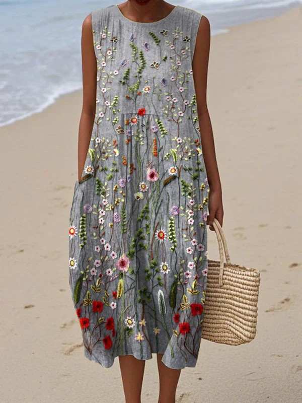 Cara™ | Robe Midi Fleur Sauvage