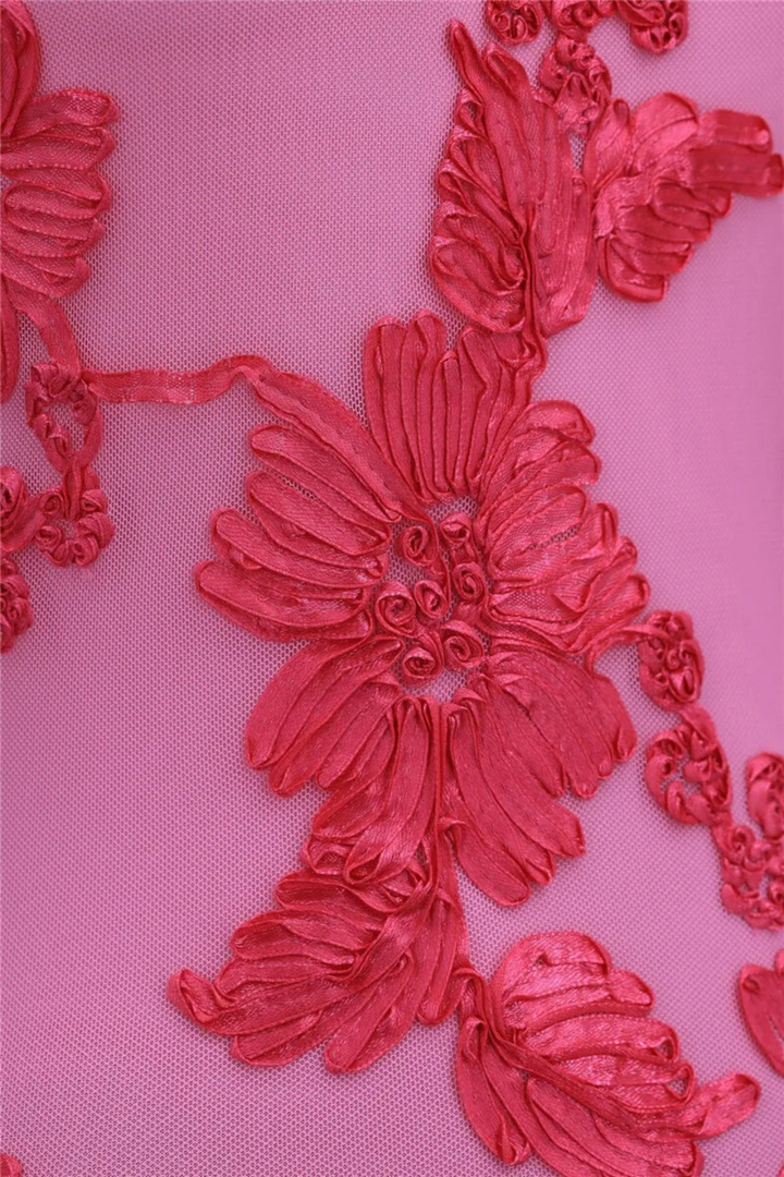 Robe Longue Florale Ajustée à Encolure Ronde