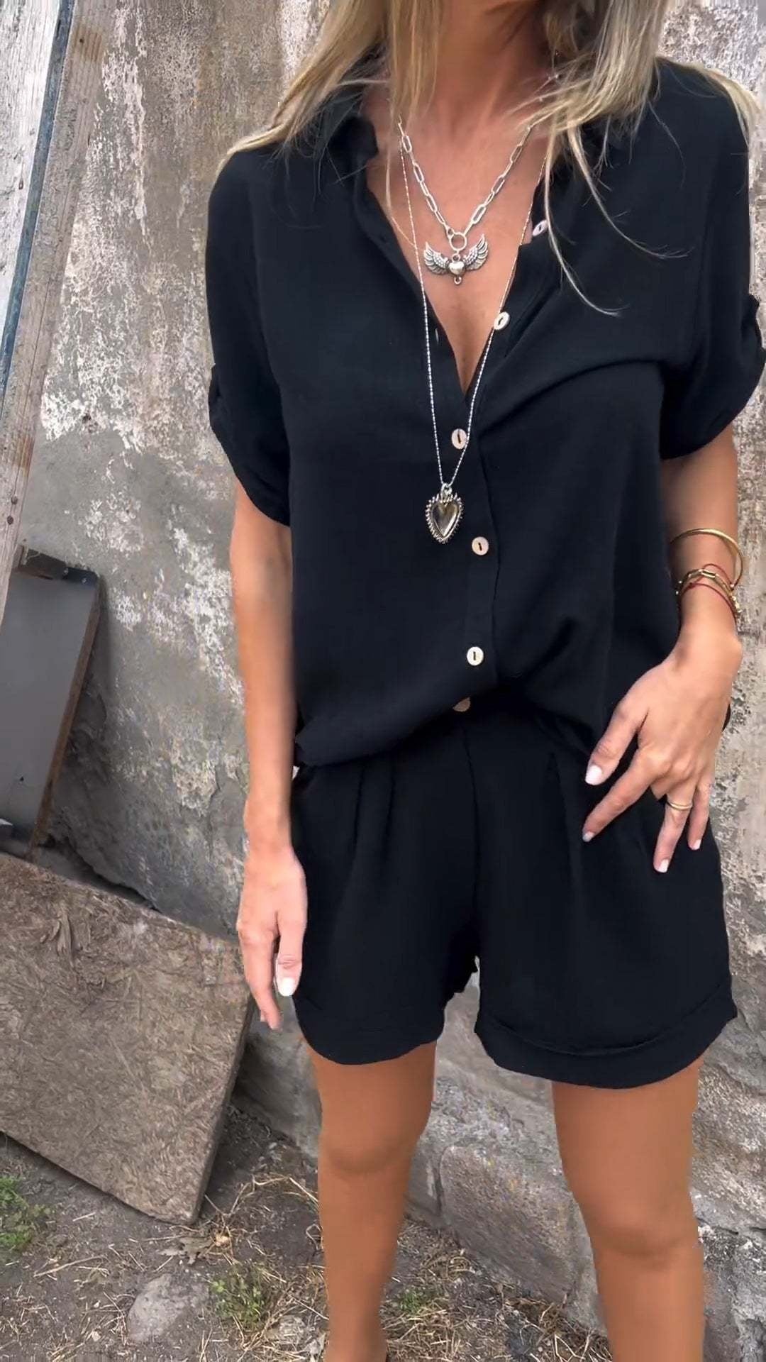 Ensemble Loungewear en Lin Coastal Luxe - Soldes de Liquidation -