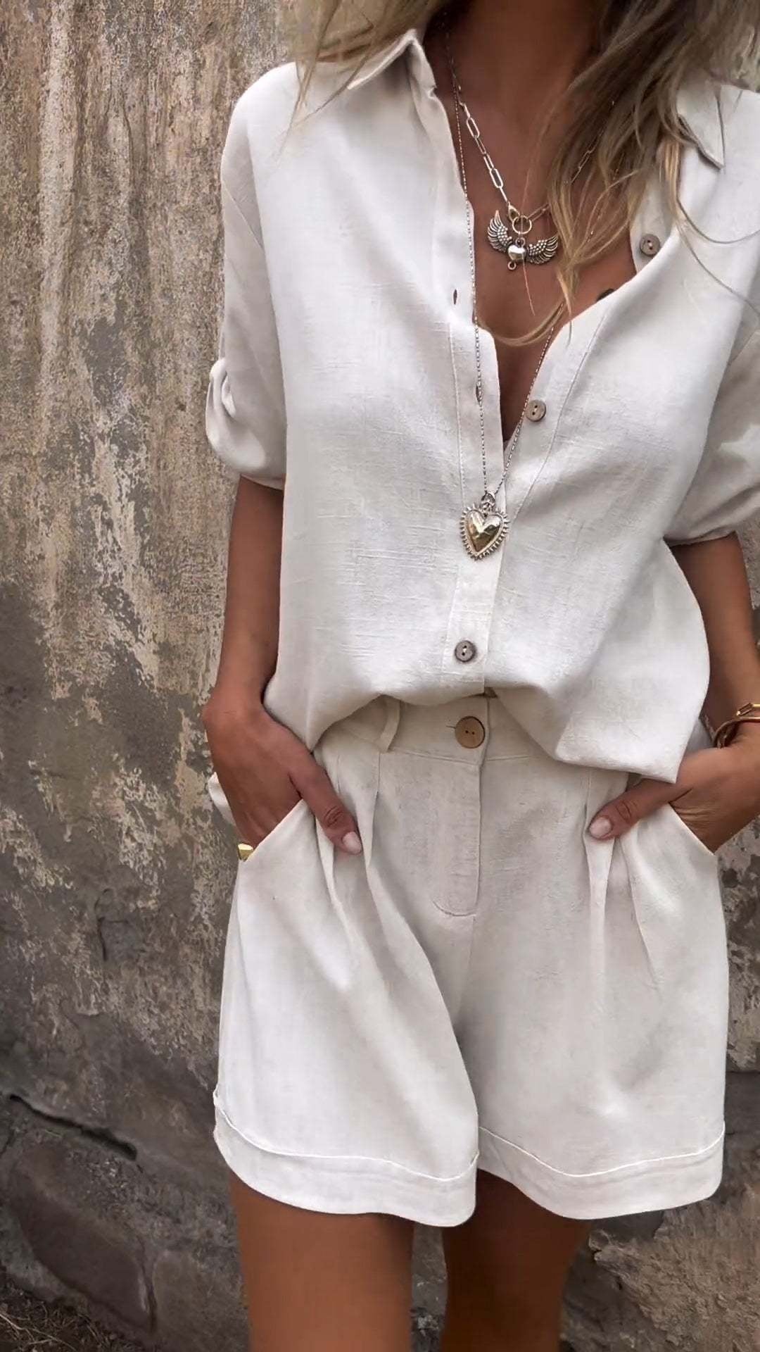 Ensemble Loungewear en Lin Coastal Luxe - Soldes de Liquidation -