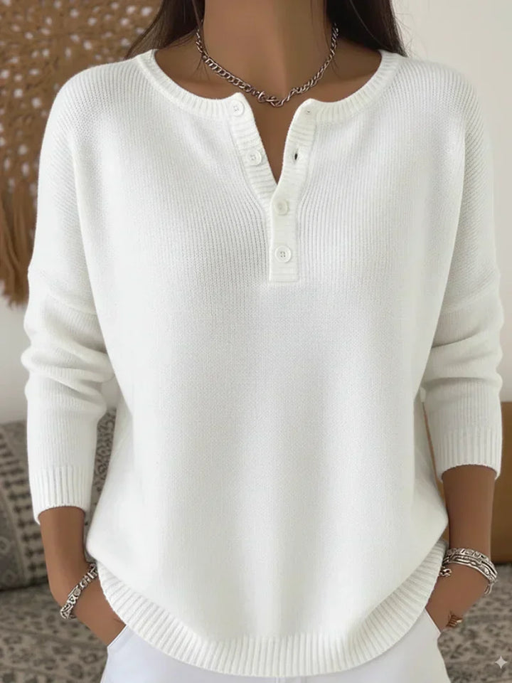 Helena - Henley Boutonné en Maille