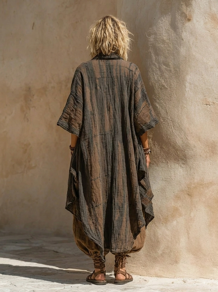 Maya | Ensemble Trois Pièces Bohème en Mélange Coton-Lin