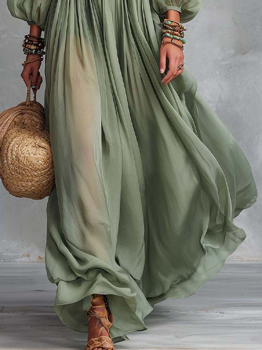 Élodine™ | Maxi Robe Bohème à Imprimé Floral