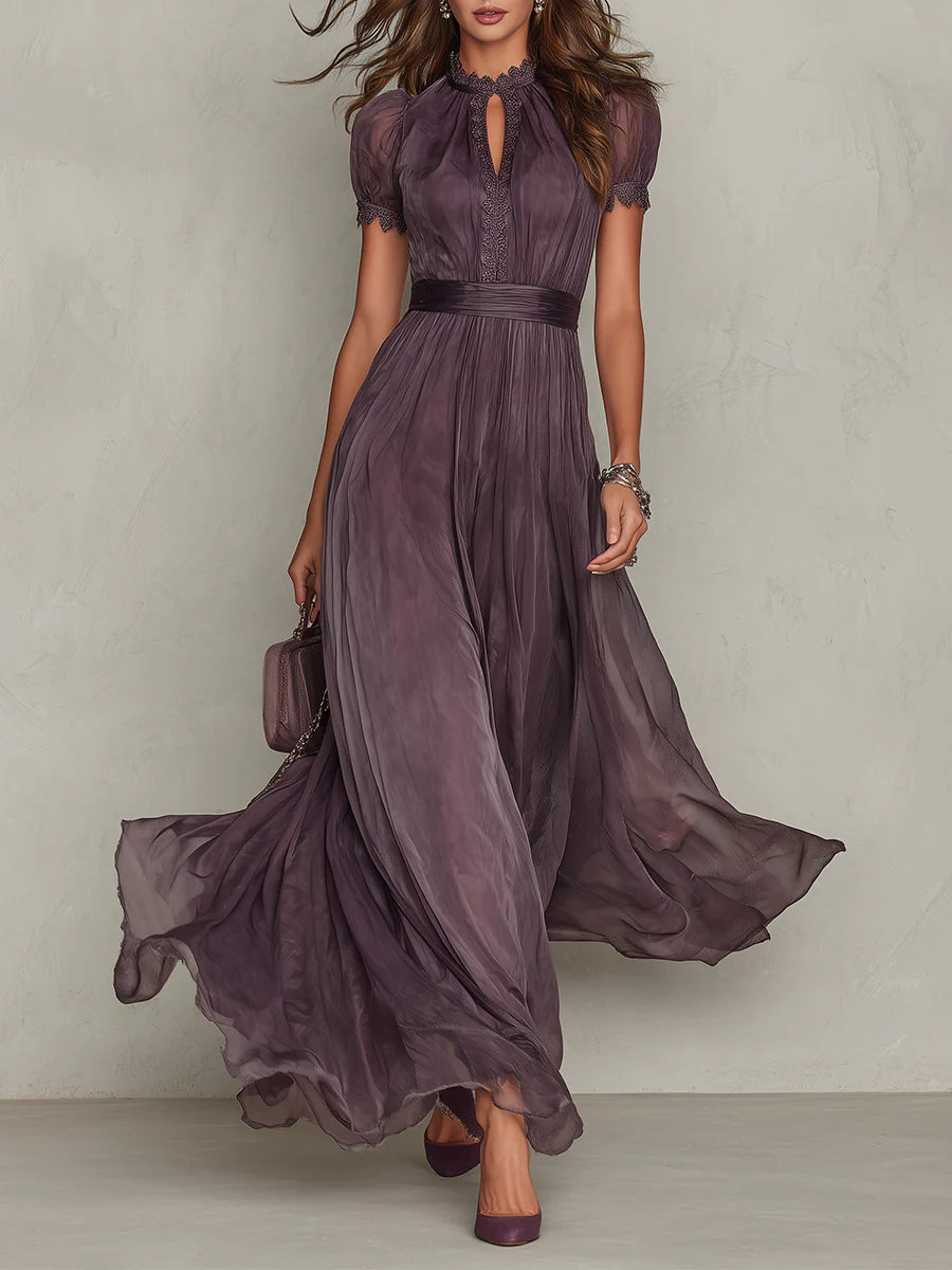 Flavia - Robe longue en mousseline