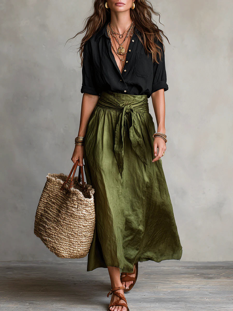 Camilla | Ensemble midi à ceinture nouée