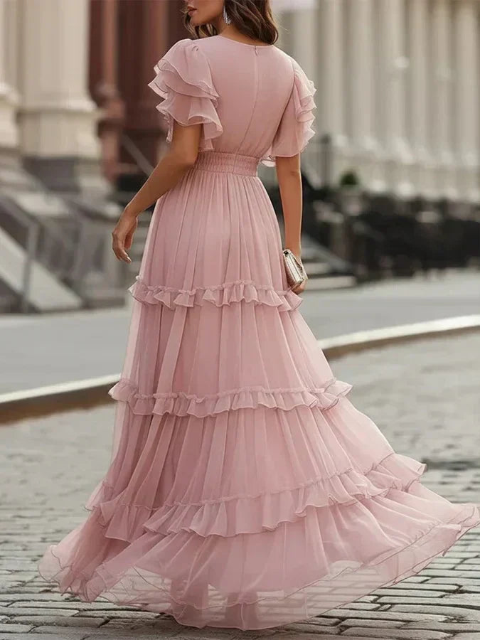 Zoé - Robe de mariée longue élégante rose clair