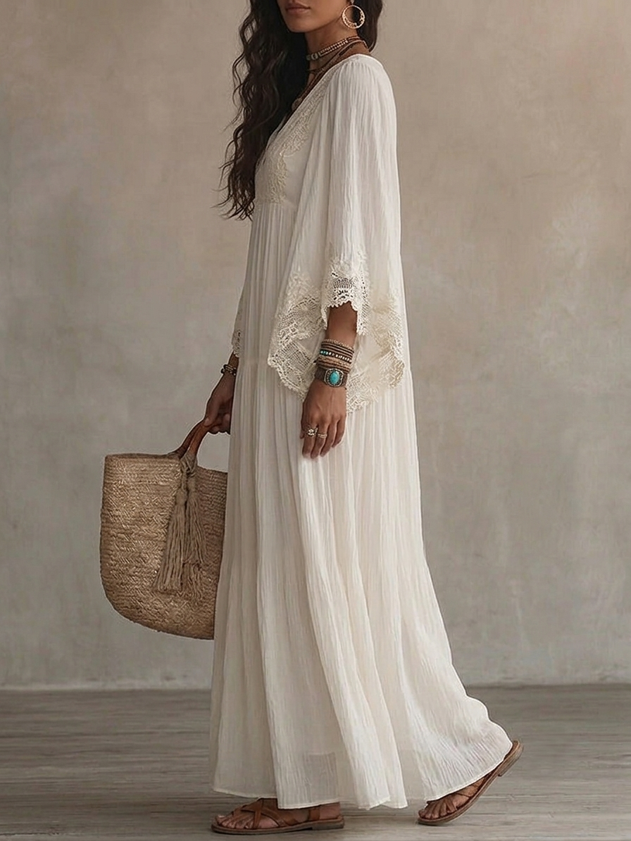 Robe femme perle blanche
