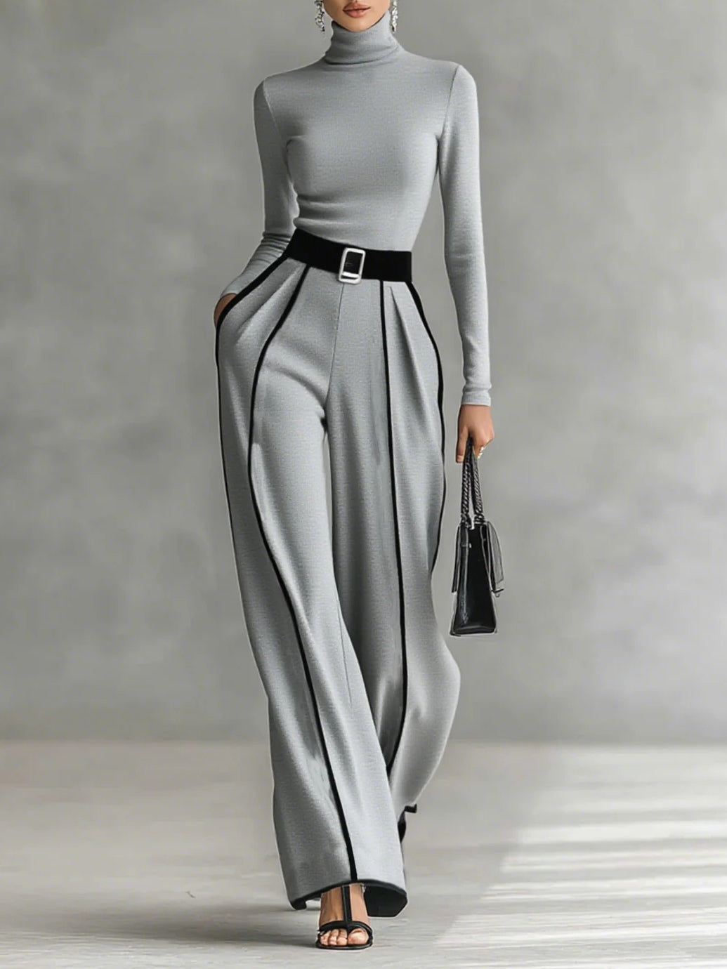 Vera™ | Ensemble Élégant à Détails Contrastants