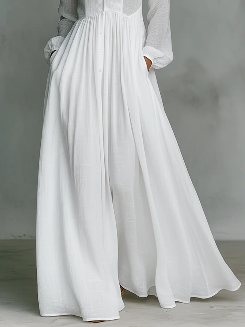 Léonie™ | Maxi Robe Minimaliste à Col Montant