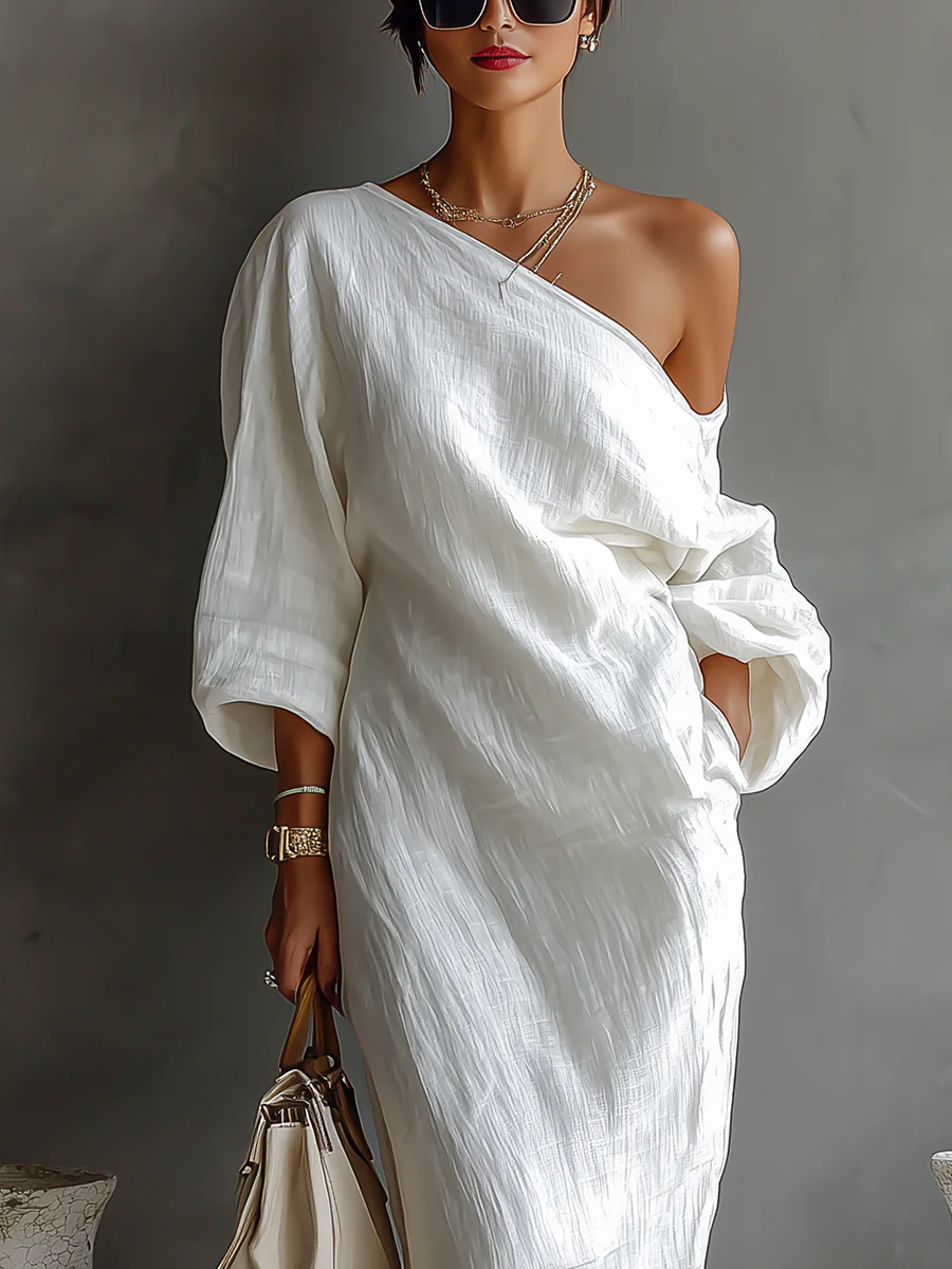 Beatrice | Robe Maxi Une Épaule au Charme Raffiné