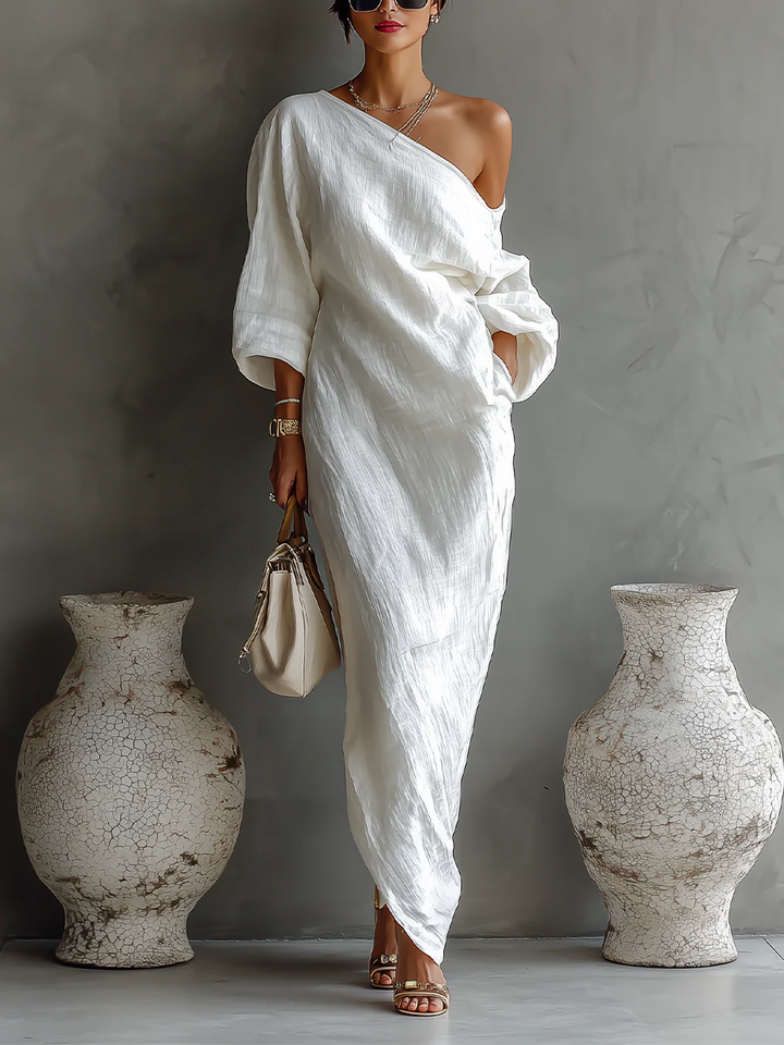 Beatrice | Robe Maxi Une Épaule au Charme Raffiné