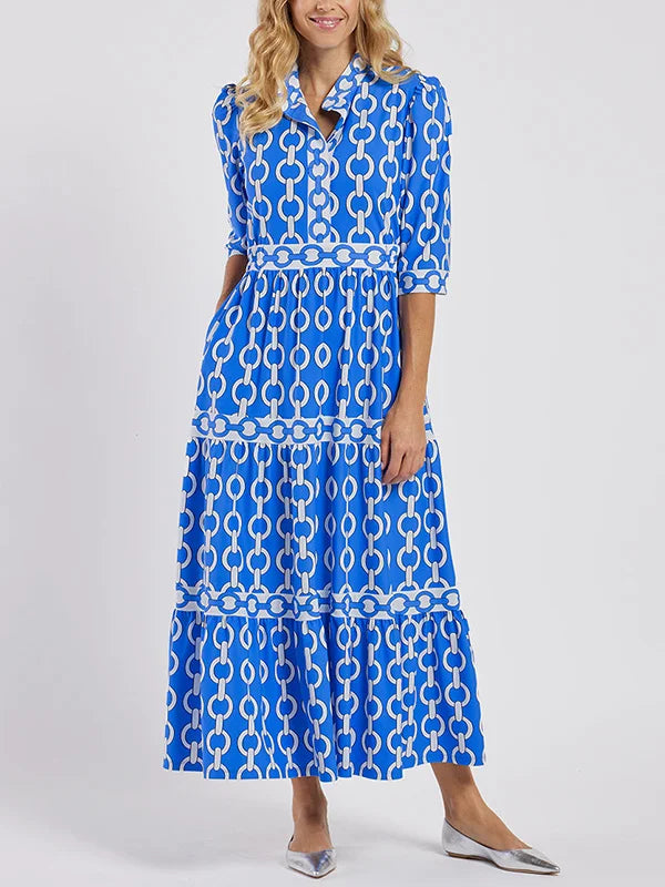 HAZEL | Robe Midi Motif Chaîne
