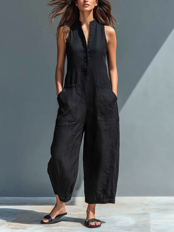 Vittoria | Combinaison minimaliste en lin noir