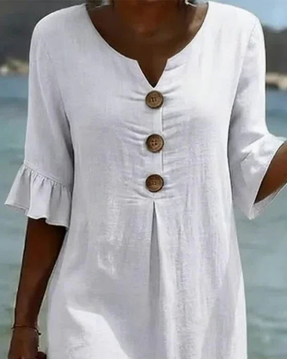 Naomi | Robe Droite à Manches Bouffantes