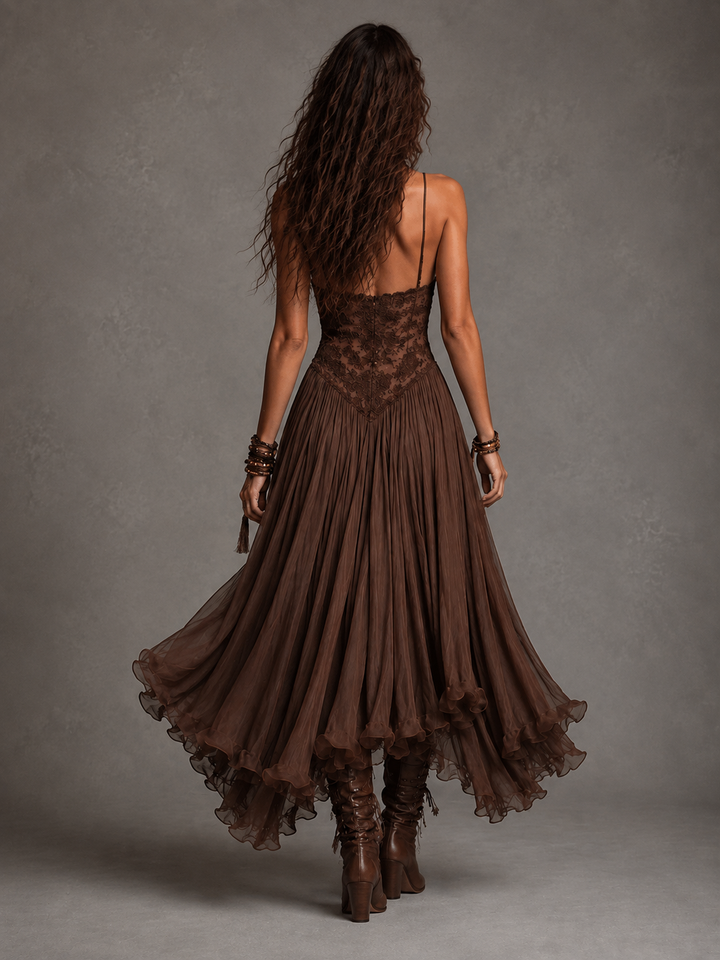 Olivia | Robe maxi corset en dentelle