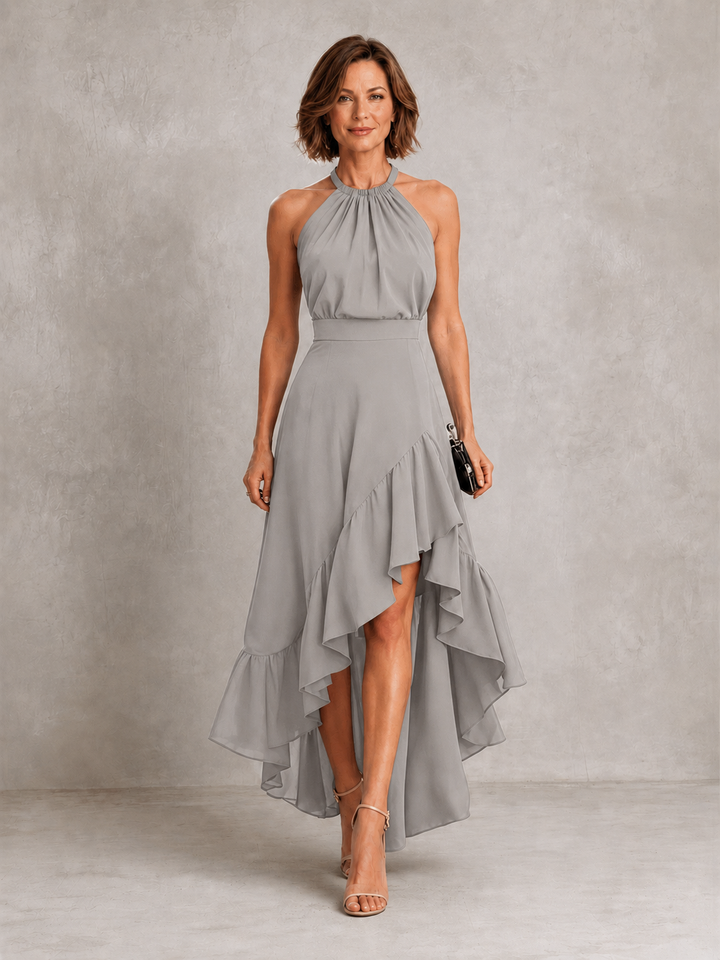 Chloe | Robe dos nu à ourlet volanté