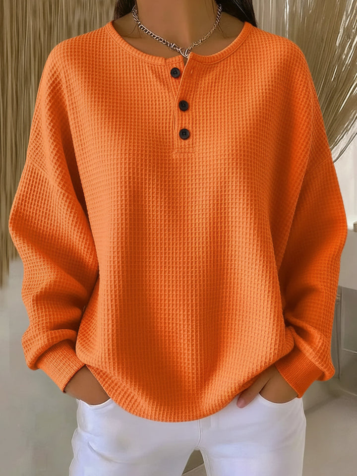 Mirabel - Sweat-shirt Henley confortable à motif gaufré