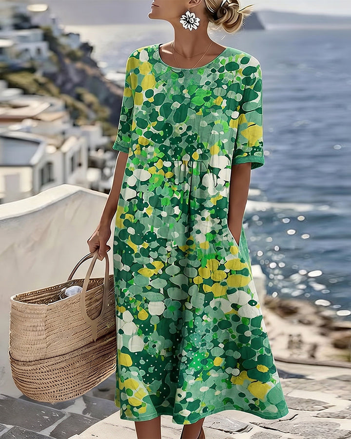 ELENA™ - ROBE MIDI D'ÉTÉ FLEURIE ÉLÉGANTE