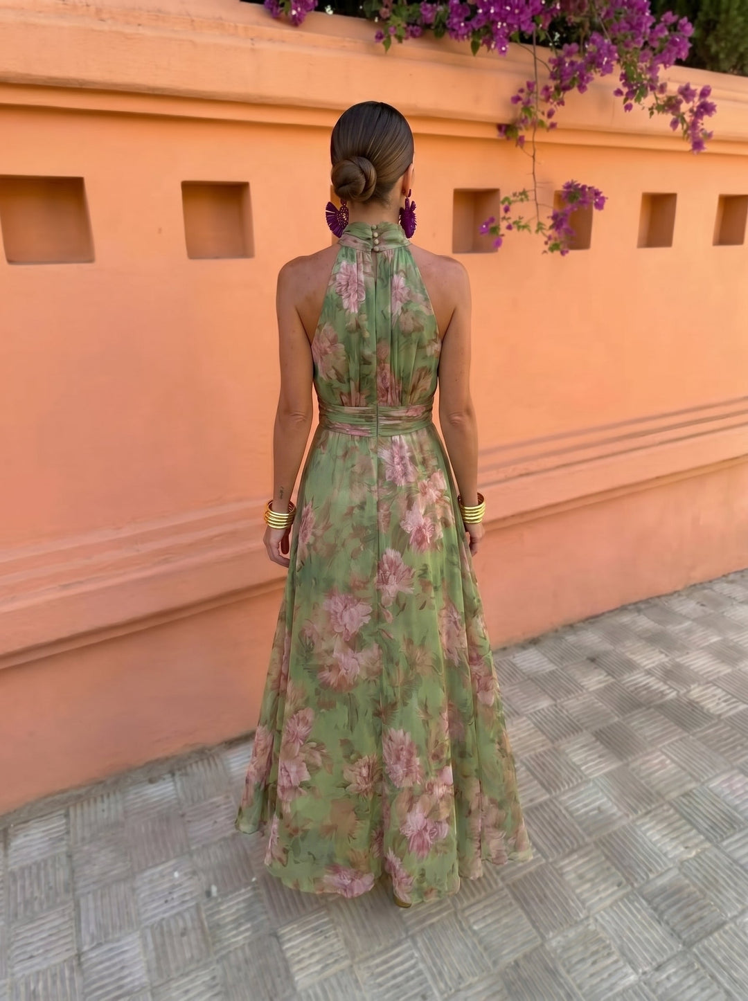 Florencia™ | Robe Longue Fleurie à Décolleté Plongeant