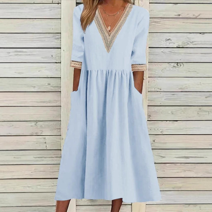 LIVIA | ROBE MI-LONGUE À DENTELLE
